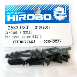 HIROBO 2533-023 Pan Head Screw M3X15 (20pcs)