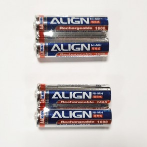N.4 Batterie Align AA NI-MH ricaricabile 1,2 volt 1600 mAh