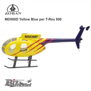 Fusoliera Roban MD500D Yellow Blue per T-Rex 500