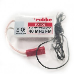 Robbe RX406 Receiver FM 40Mhz for Lama 450 Alu Coaxial (incluted crystal 40.695)