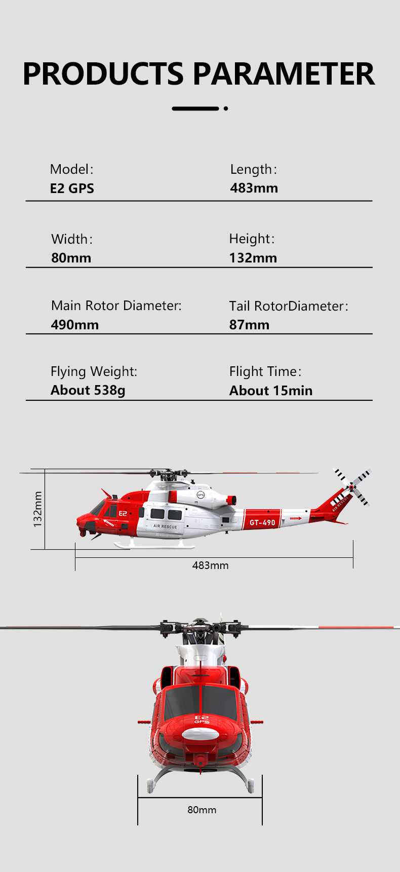 GOOSKY E2 GPS RC Elicottero UH-1Y