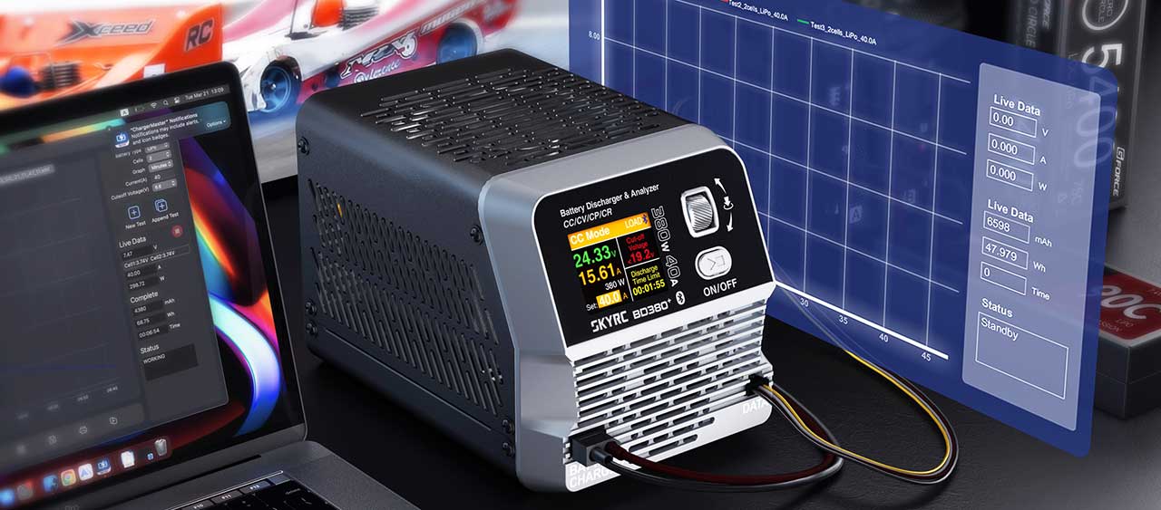 SkyRC Scaricatore e Analizzatore di Batterie BD380+